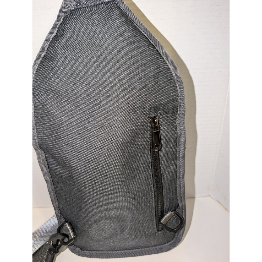 True Religion Crossbody Mens Sling Bag Gray Yeta 2.0 Buddha Logo Adjustable NWOT - Picture 6 of 16